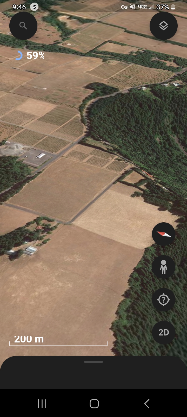 Farmland bordered by dense volcanic forest Estey Farm Underwood hotspot