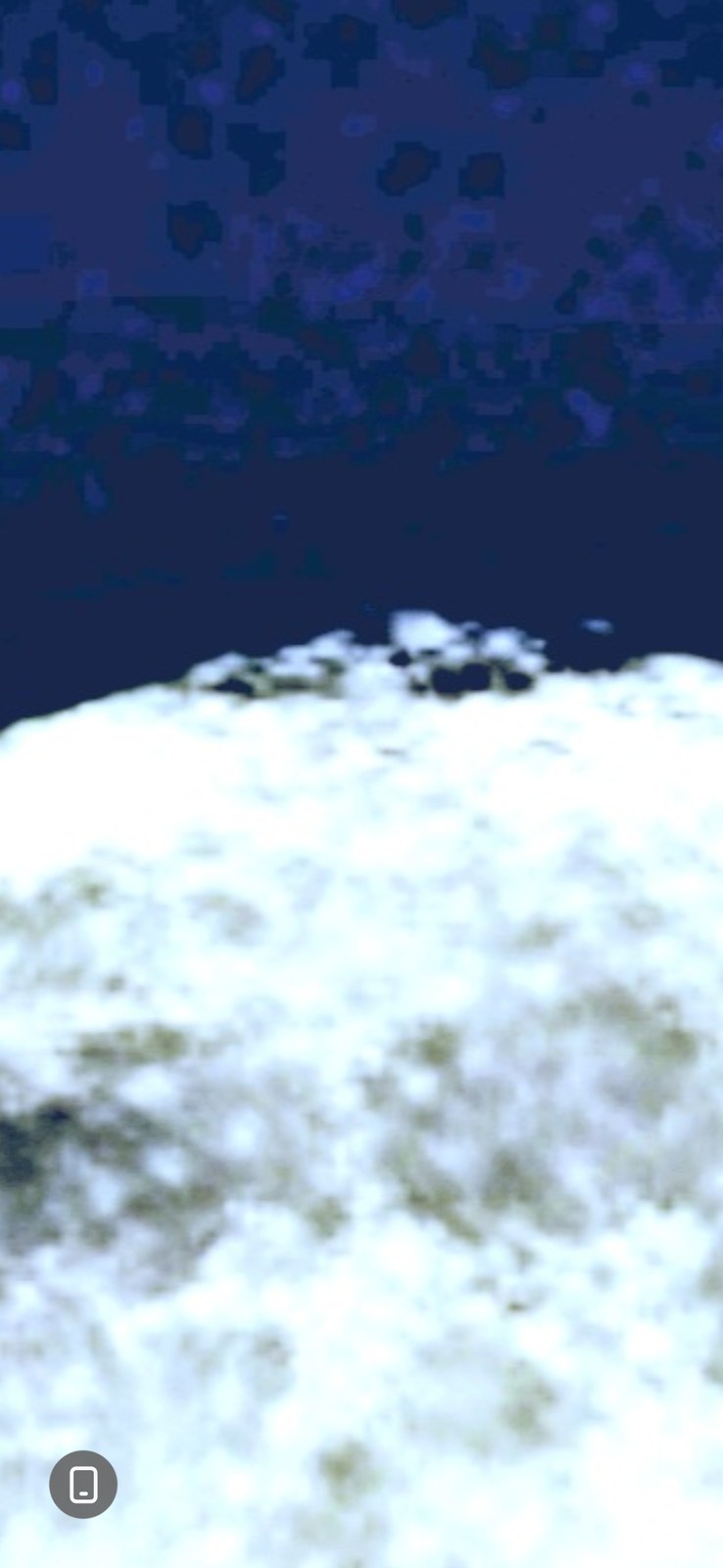 Extreme zoom close-up of the lunar surface revealing a very large multi-segment structure resembling facilities buildings or machines built on top of the Moon contrasted against the surrounding round circular natural craters of normal lunar geology