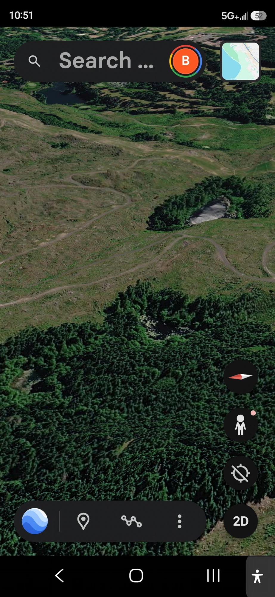 Google Earth 3D wide overview of Stevenson, Washington on the Columbia River corridor showing the terrain south of town containing the two ground vents